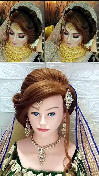 Bridal low bun hairstyle