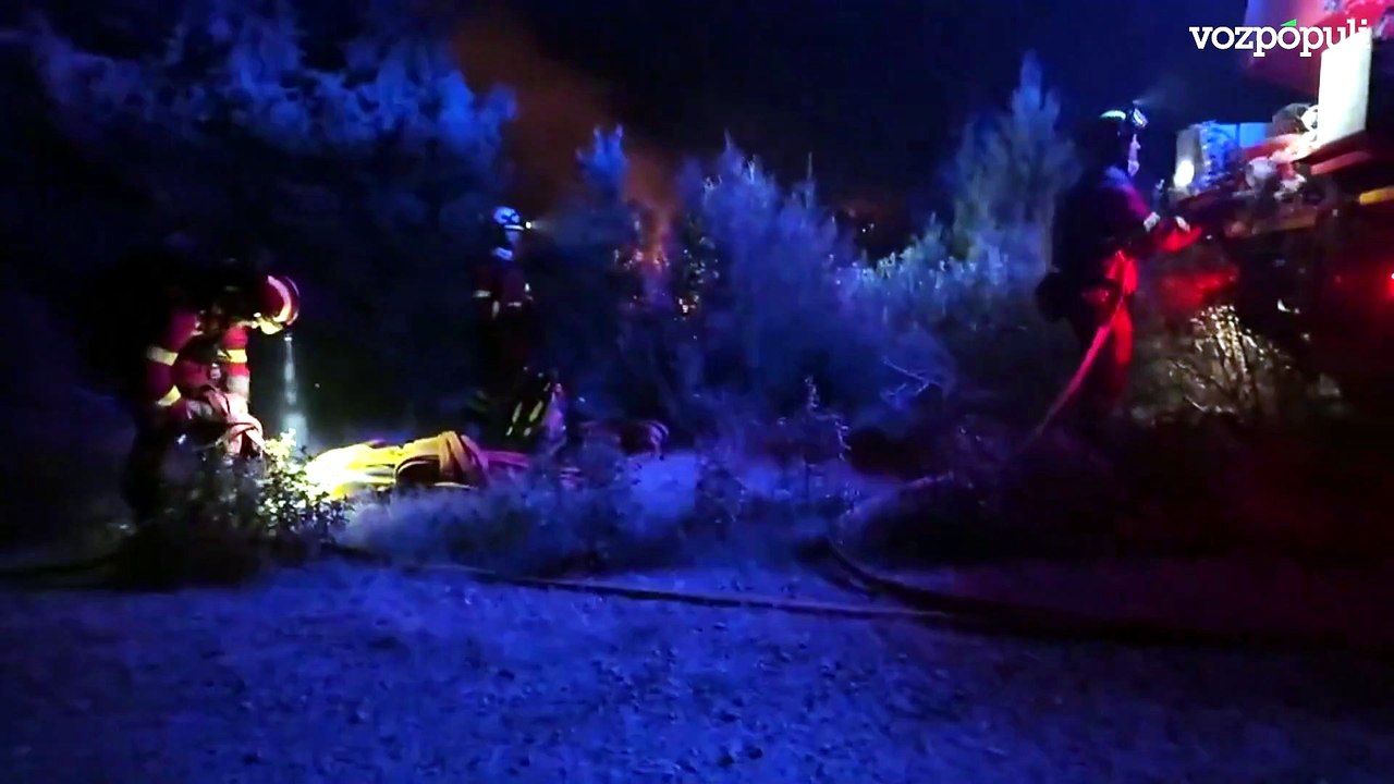 Trabajos de la UME durante la noche en Selas (Guadalajara)