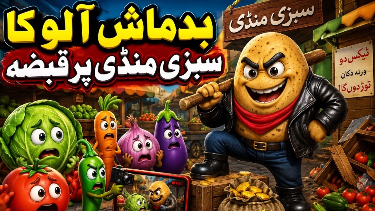 🥔 بدماش آلو کا سبزی منڈی پر قبضہ | 🌶️ مرچی نے آلو کو سبق سکھایا