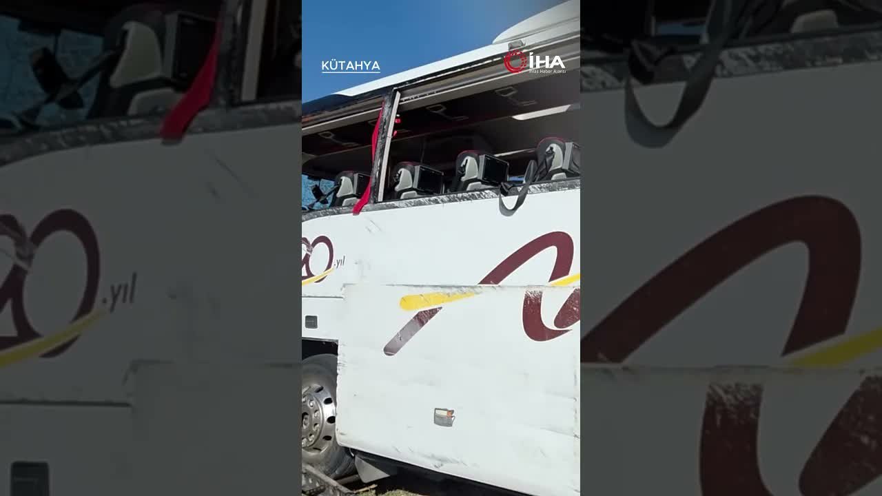 Kütahya'da Yolcu Otobüsü Devrildi : 31 Yaralı