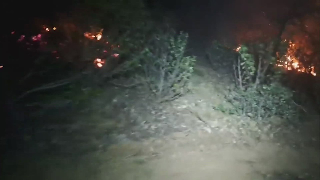 La UME continúa trabajando durante la noche en el incendio de Selas (Guadalajara)
