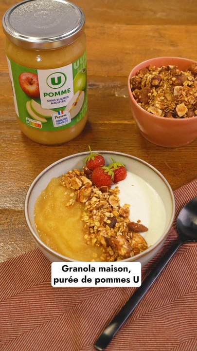 Granola maison, purée de pommes U