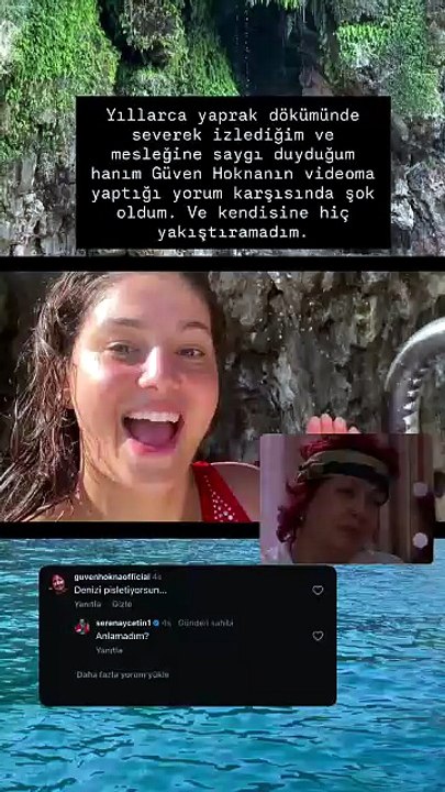 Güven Hokna'dan Seren Ay Çetin'in paylaşımına olay yorum: Denizi pisletiyorsun