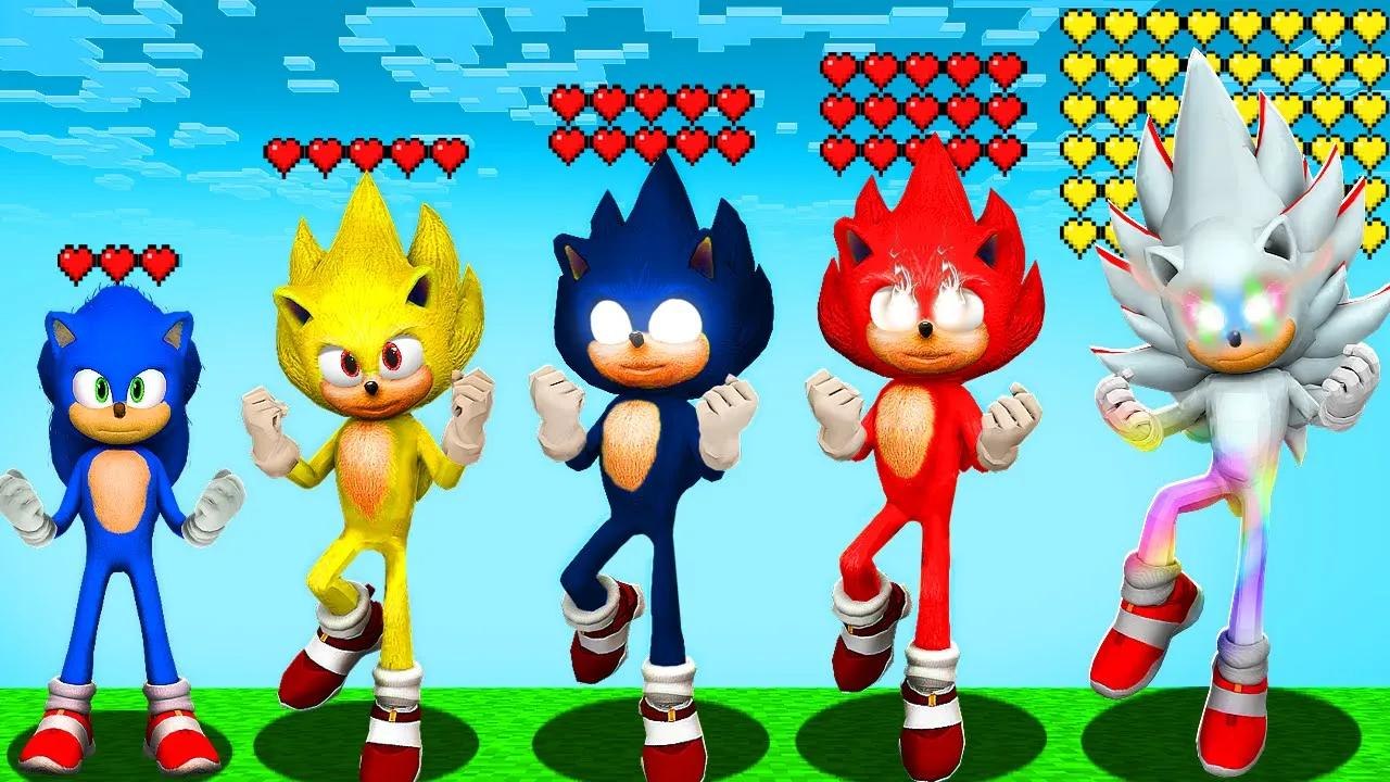 Which Sonic Transformation Has the Most Health in Minecraft? (Sonic Movie Mod)