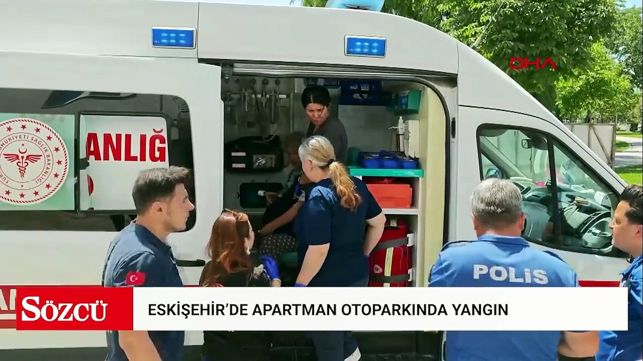 Apartman otoparkında çıkan yangında 1’i çocuk, 6 kişi dumandan etkilendi