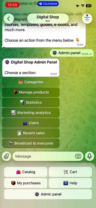 Digital Shop Bot — Your Telegram Store, Ready to Sell