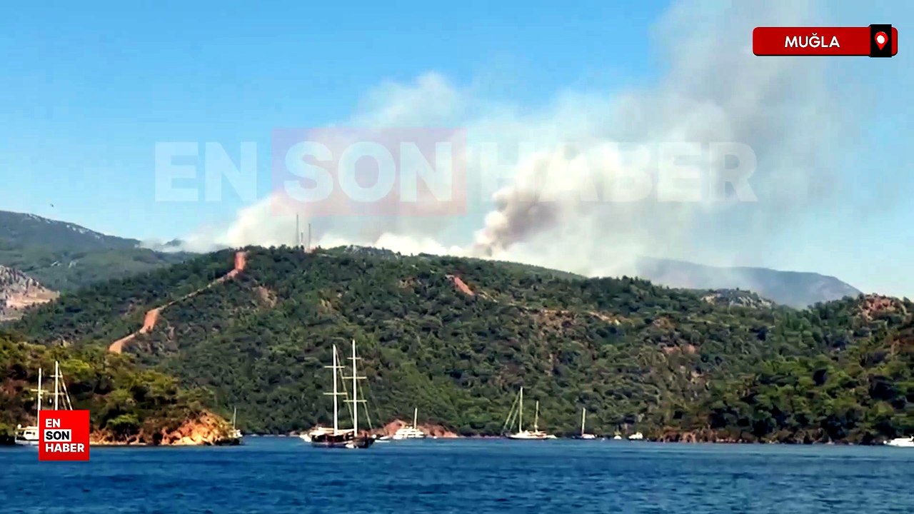 Fethiye'de orman yangınına havadan ve karadan müdahale