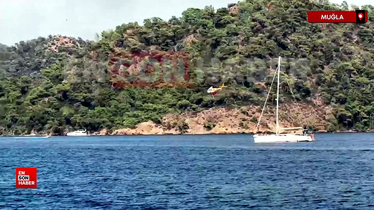 Muğla'da orman yangınına 14 helikopterle müdahale