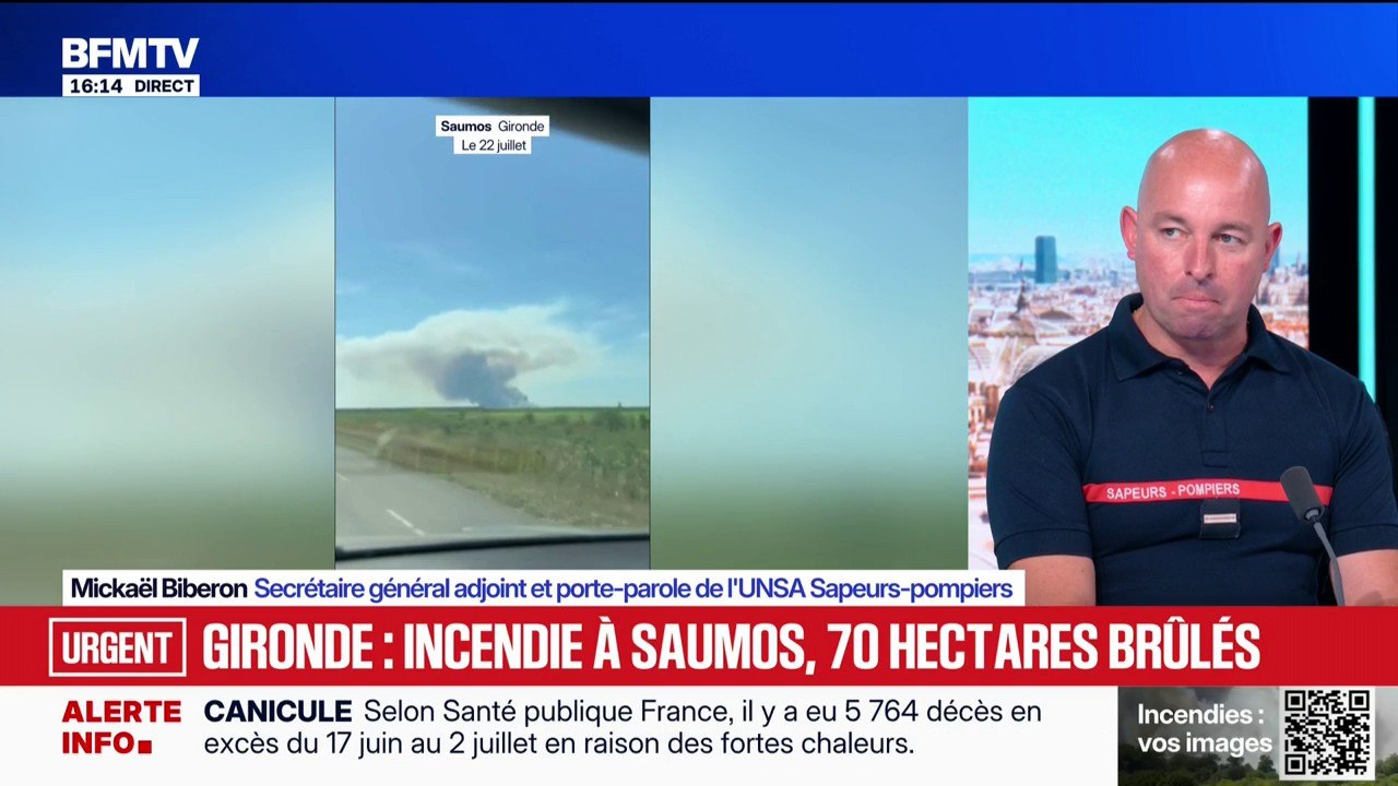 Gironde: un nouvel incendie est en cours à Saumos et a parcouru 70 hectares