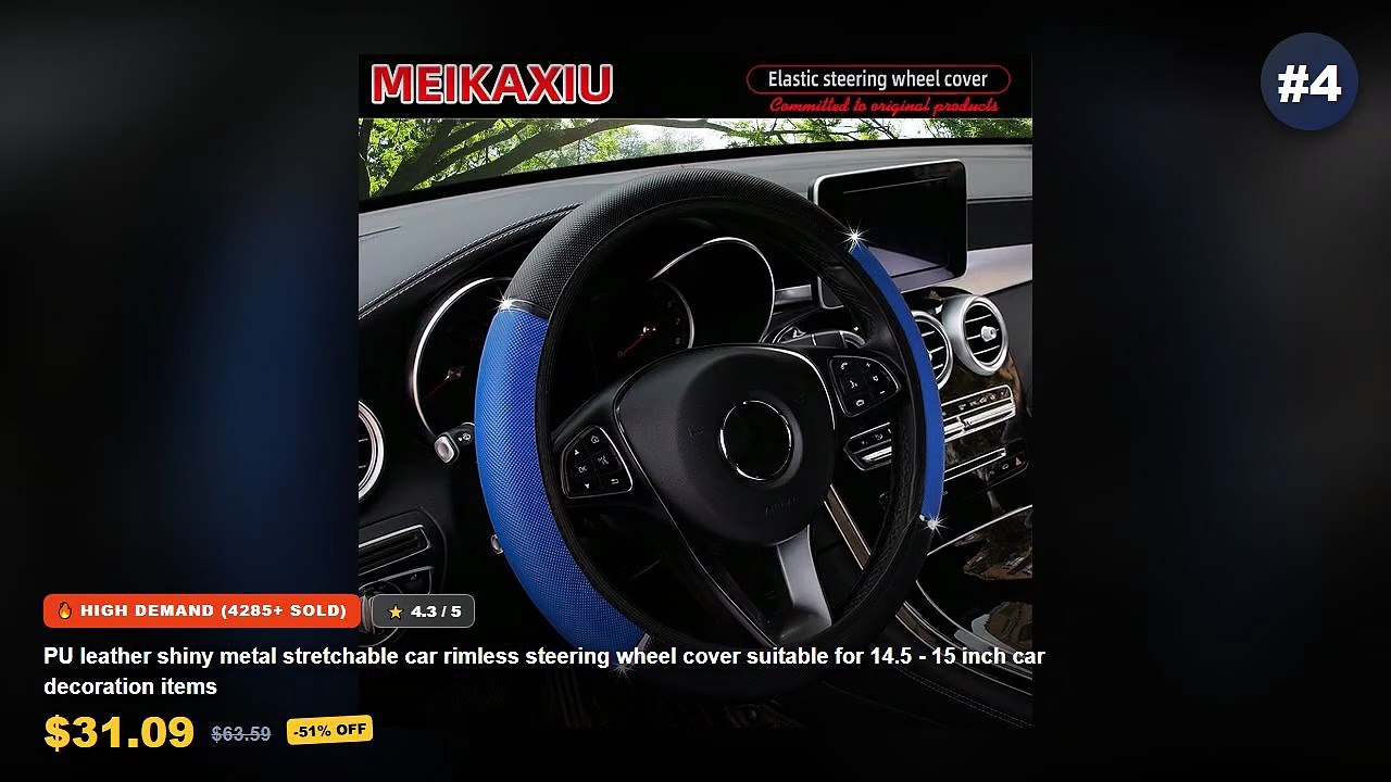 Amazing Steering Wheel Cover For Men You Need To See - All Seasons Leather Diamond Steering Wheel Cover Universal Fit fo...