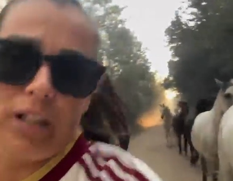 Isabel Aaiún, autora de 'La Potra Salvaje', pone a salvo a sus caballos tras los incendios en Segovia