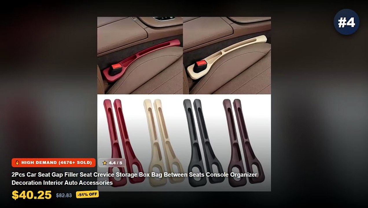 Car Organizer With LED: Top 5 Best Sellers - PU Leather Car Seat Gap Storage Box Universal Seat Gap Slit Box With Chargi...