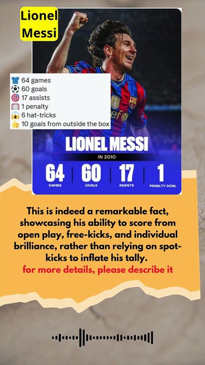 Lionel Messi scored 60 goals in 2010, and only one was a penalty. #barcelonafootball