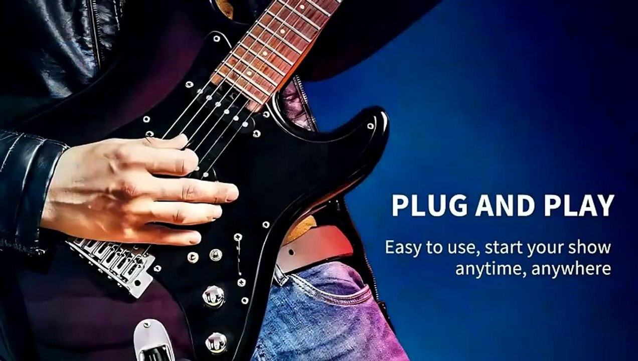 LEKATO Mini Electric Guitar Amp 5W, Portable Guitar Amp Bluetooth with Built-in 4 Effects, Clea