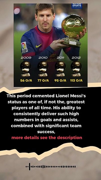 Lionel Messi’s stats when he won 4 Ballon D'or in a row #football