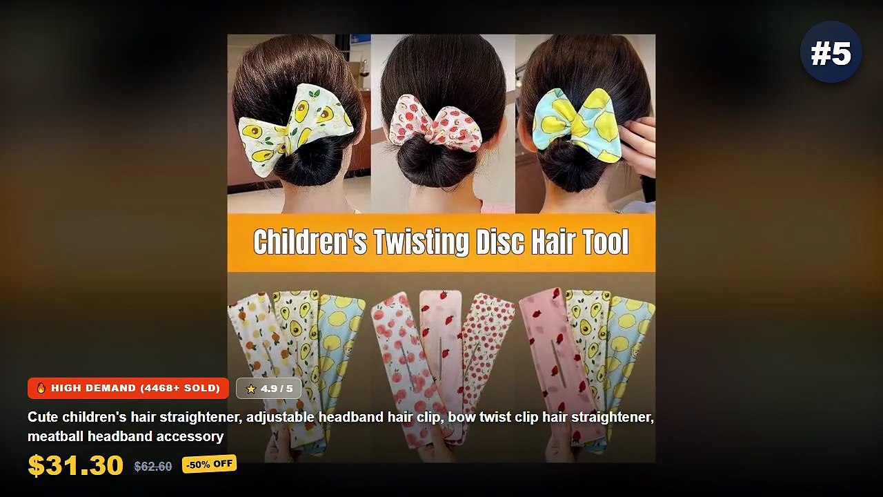 Hair Straightener Accessories: Top 5 Best Sellers - Cute children's hair straightener, adjustable headband hair clip, bo...