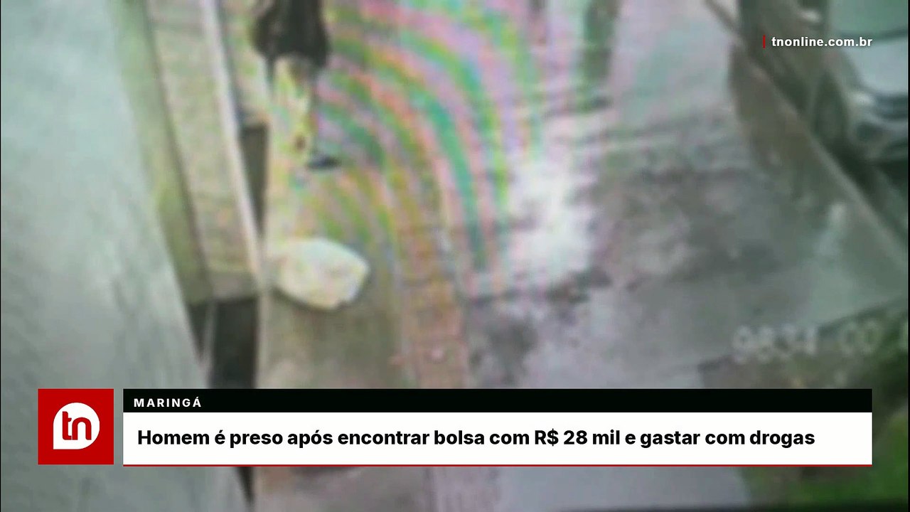 Homem é preso após encontrar bolsa com R$ 28 mil em banco e gastar valor com drogas