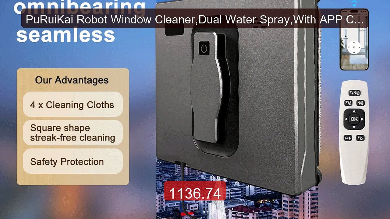 PuRuiKai Robot Window Cleaner,Dual Water Spray,With APP Contro... -- Hot Deal 2026 | Limited Offer!