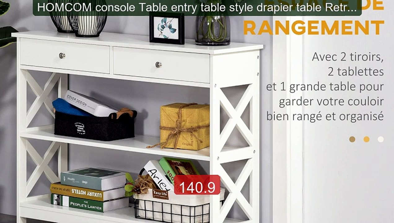 HOMCOM console Table entry table style drapier table Retro Retro 2... -- Best Deal 2026 | Shop Now!