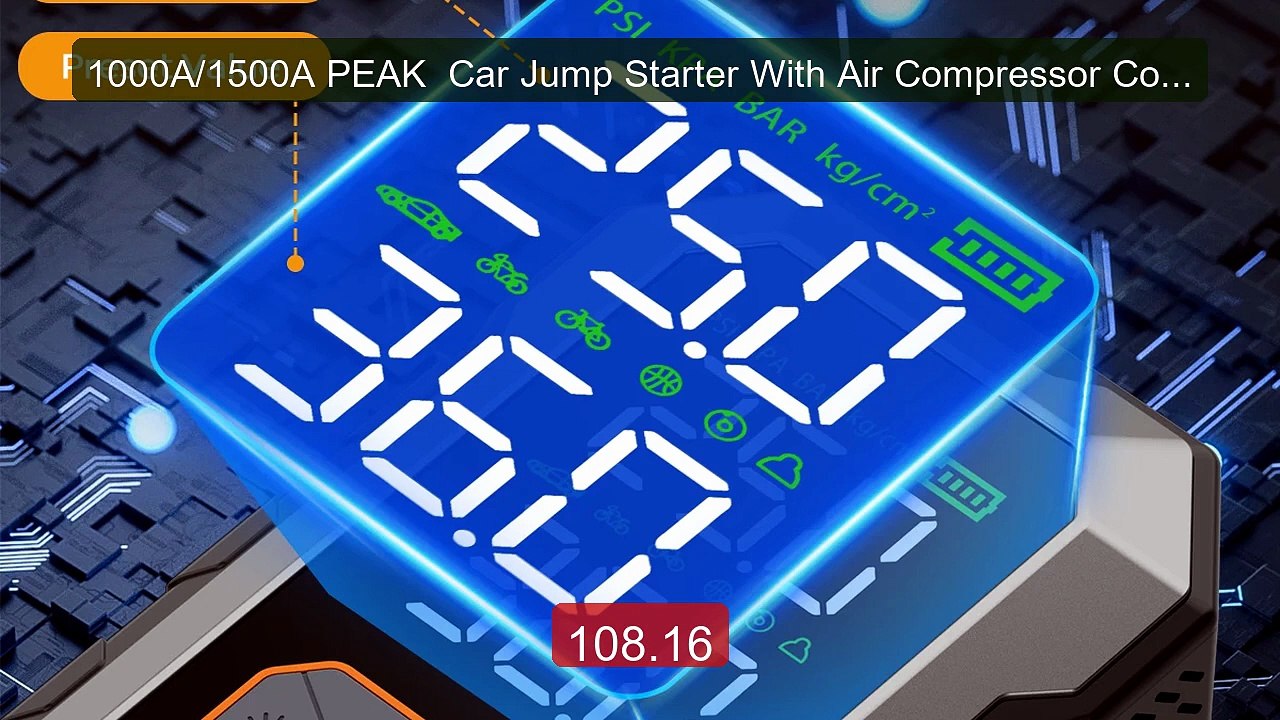1000A/1500A PEAK  Car Jump Starter With Air Compressor Cord... -- Top Pick 2026 | Unbeatable Price!