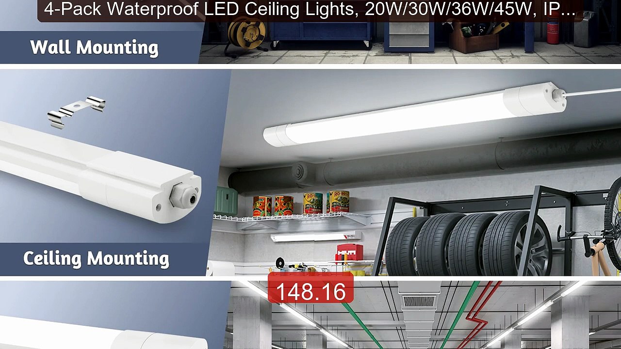 4-Pack Waterproof LED Ceiling Lights, 20W/30W/36W/45W, IP66, 4000K... -- Best Deal 2026 | Shop Now!