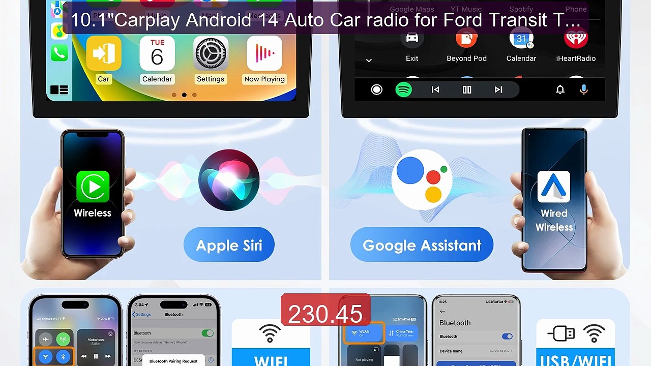10.1"Carplay Android 14 Auto Car radio for Ford Transit Tourneo Con... -- Top Rated 2026 | Buy Now!