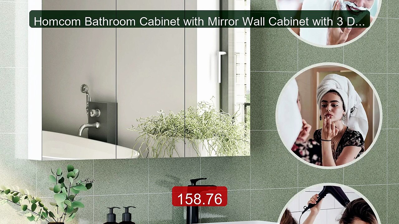 Homcom Bathroom Cabinet with Mirror Wall Cabinet with 3 Doors ... -- Best Buy 2026 | Great Quality!