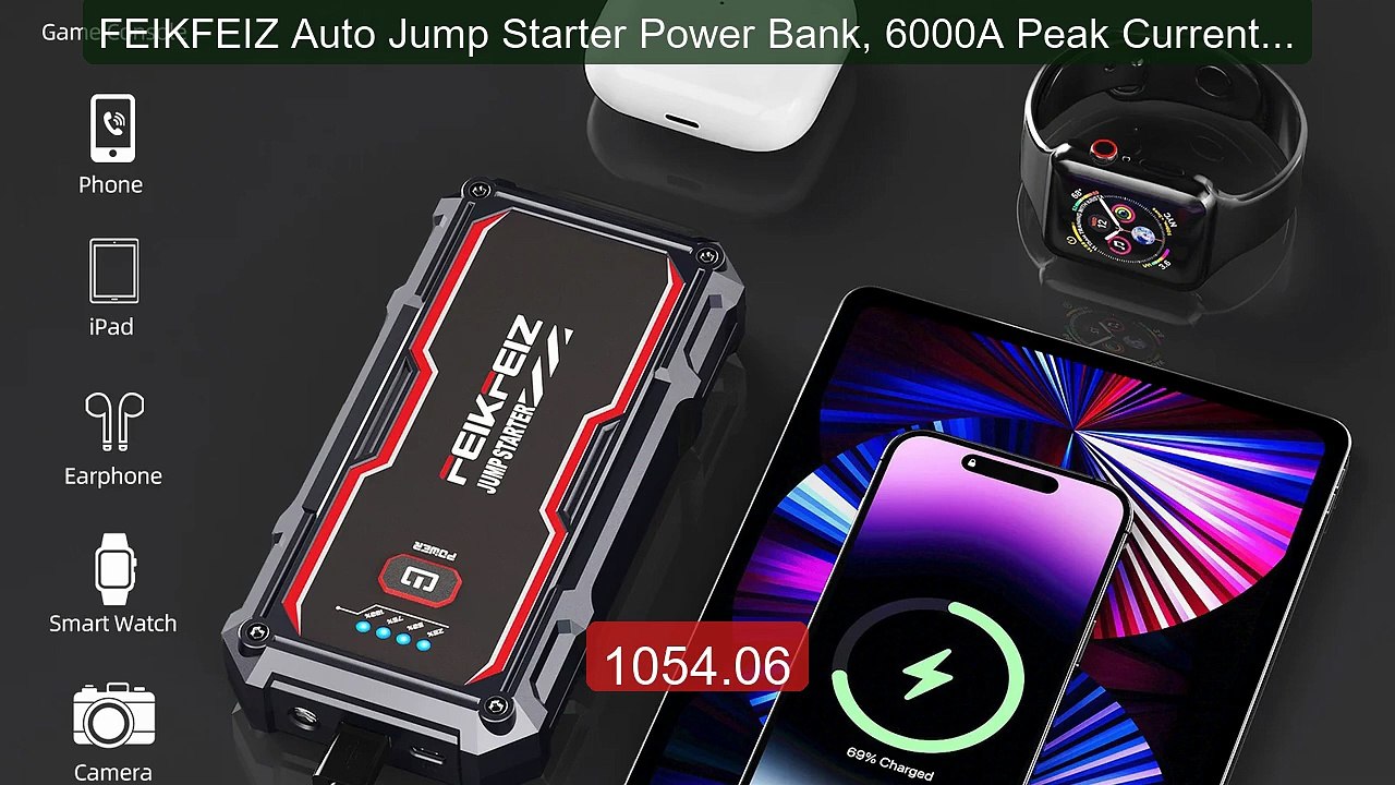 FEIKFEIZ Auto Jump Starter Power Bank, 6000A Peak Current 2680... -- Hot Deal 2026 | Limited Offer!