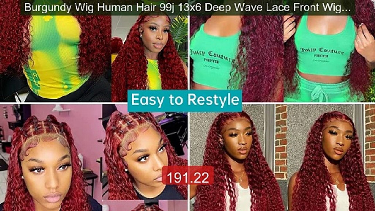 Burgundy Wig Human Hair 99j 13x6 Deep Wave Lace Front Wigs Human Ha... -- Top Rated 2026 | Buy Now!