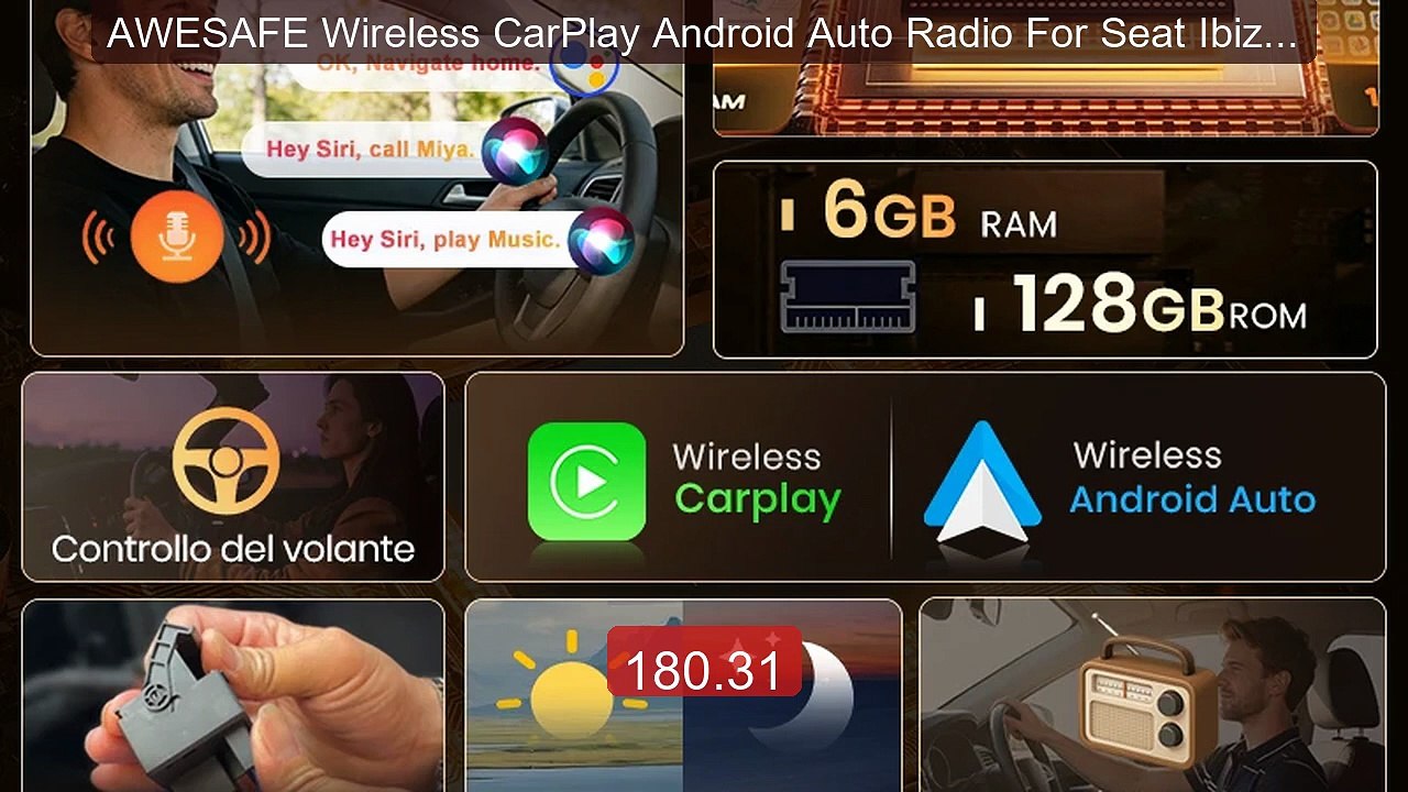 AWESAFE Wireless CarPlay Android Auto Radio For Seat Ibiza 20... -- Amazing Value 2026 | Must Have!