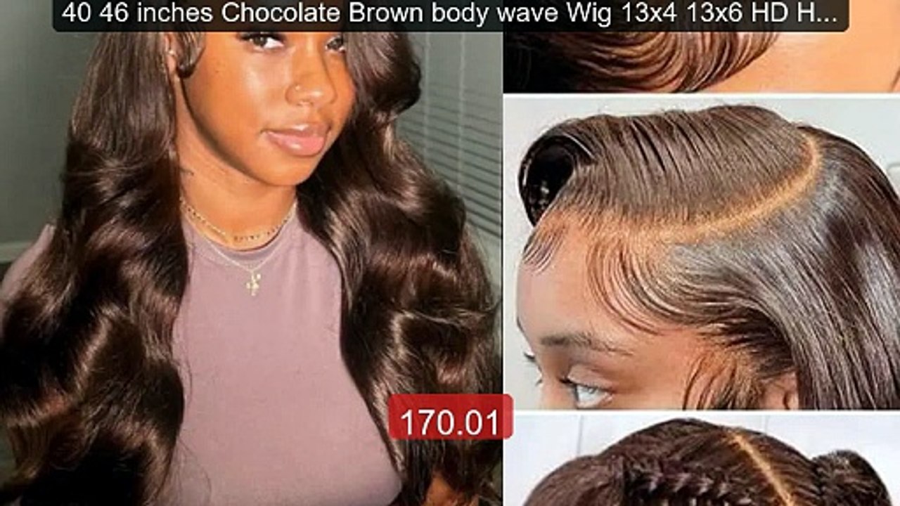 40 46 inches Chocolate Brown body wave Wig 13x4 13x6 HD Human Hair... -- Best Deal 2026 | Shop Now!