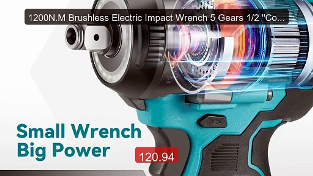 1200N.M Brushless Electric Impact Wrench 5 Gears 1/2 ''Cordless Sc... -- Best Deal 2026 | Shop Now!