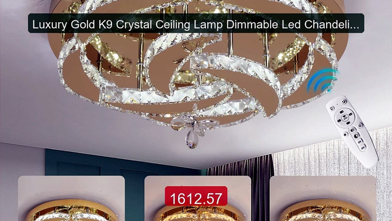 Luxury Gold K9 Crystal Ceiling Lamp Dimmable Led Chandelier Mo... -- Best Buy 2026 | Great Quality!