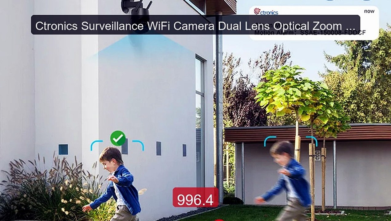 Ctronics Surveillance WiFi Camera Dual Lens Opt...