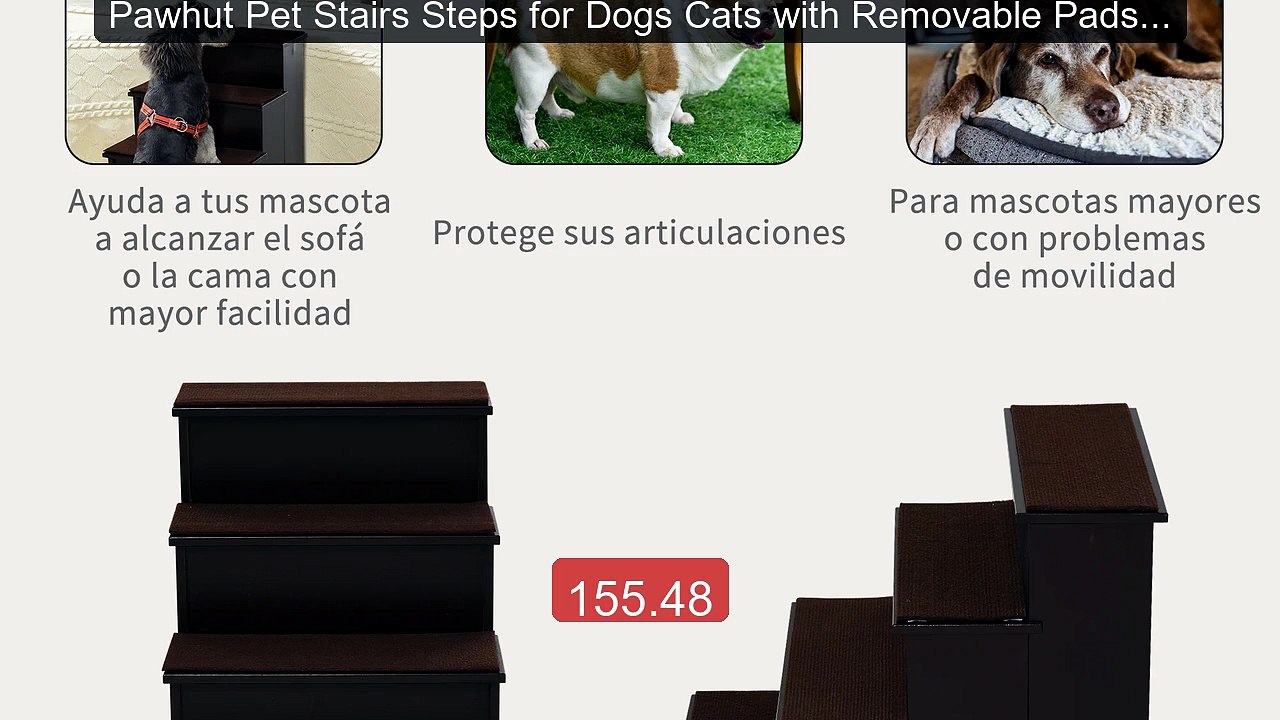 Pawhut Pet Stairs Steps for Dogs Cats with Removable Pads Load 30 ... -- Best Deal 2026 | Shop Now!