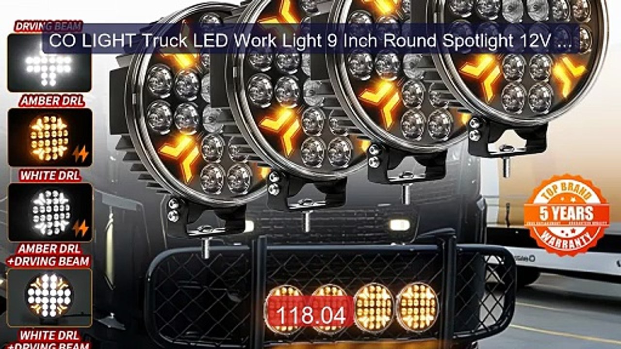 CO LIGHT Truck LED Work Light 9 Inch Round Spotlight 12V 24V L... -- Best Buy 2026 | Great Quality!