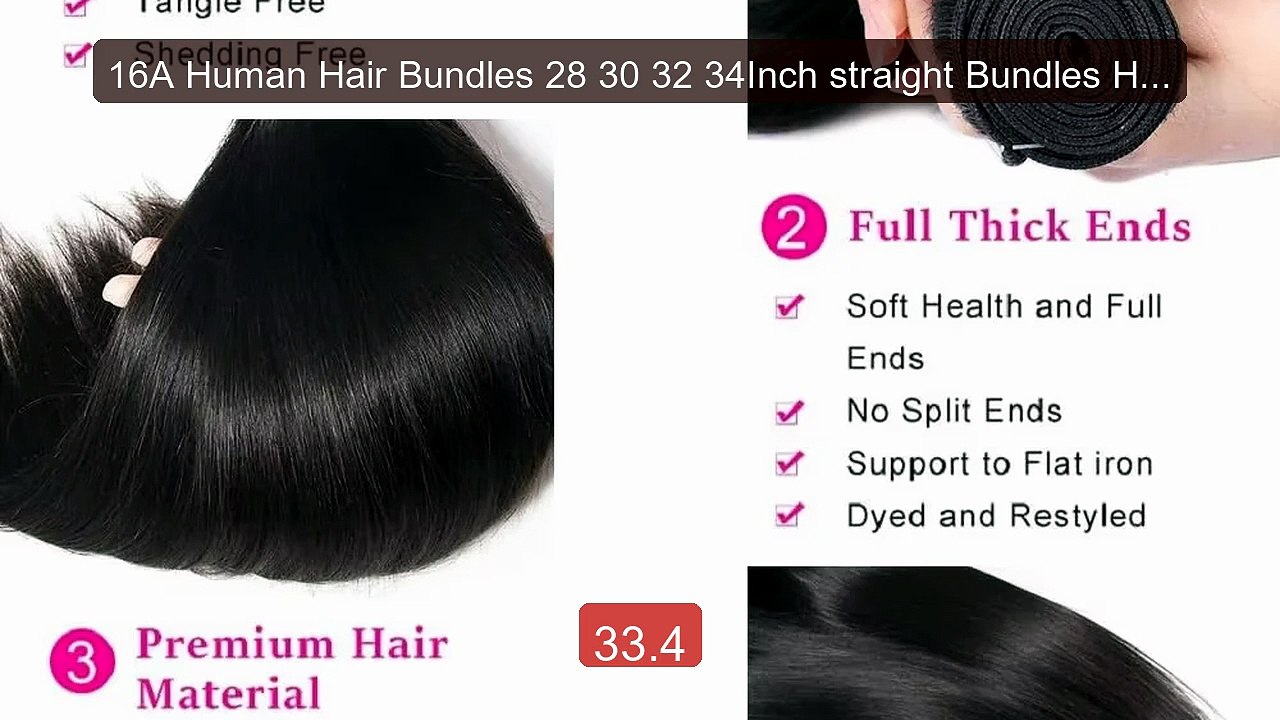 16A Human Hair Bundles 28 30 32 34Inch straight Bundles Human ... -- Best Buy 2026 | Great Quality!