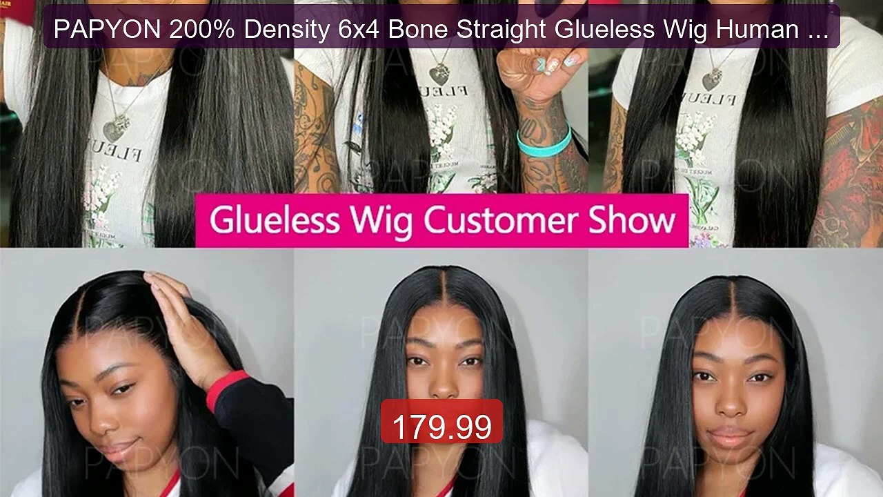 PAPYON 200% Density 6x4 Bone Straight Glueless Wig Human Hair ... -- Best Buy 2026 | Great Quality!