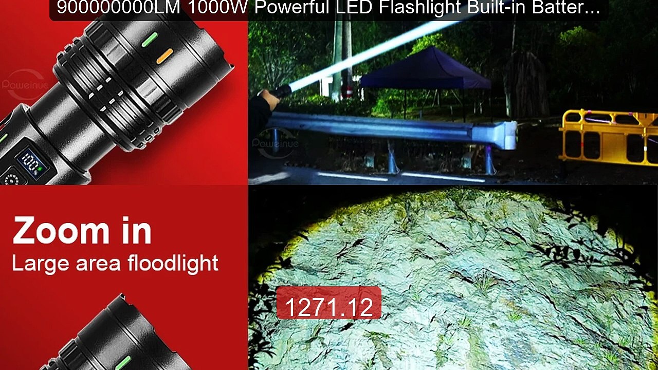 900000000LM 1000W Powerful LED Flashlight Built-in Battery USB... -- Hot Deal 2026 | Limited Offer!