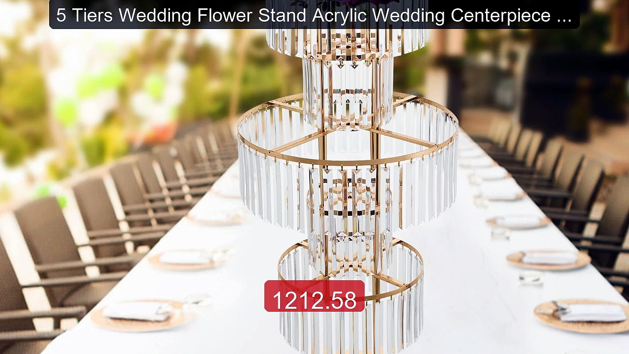 5 Tiers Wedding Flower Stand Acrylic Wedding Ce...