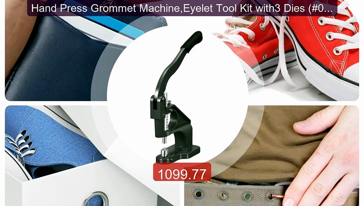 Hand Press Grommet Machine,Eyelet Tool Kit with3 Dies (#0#2#4)... -- Best Buy 2026 | Great Quality!