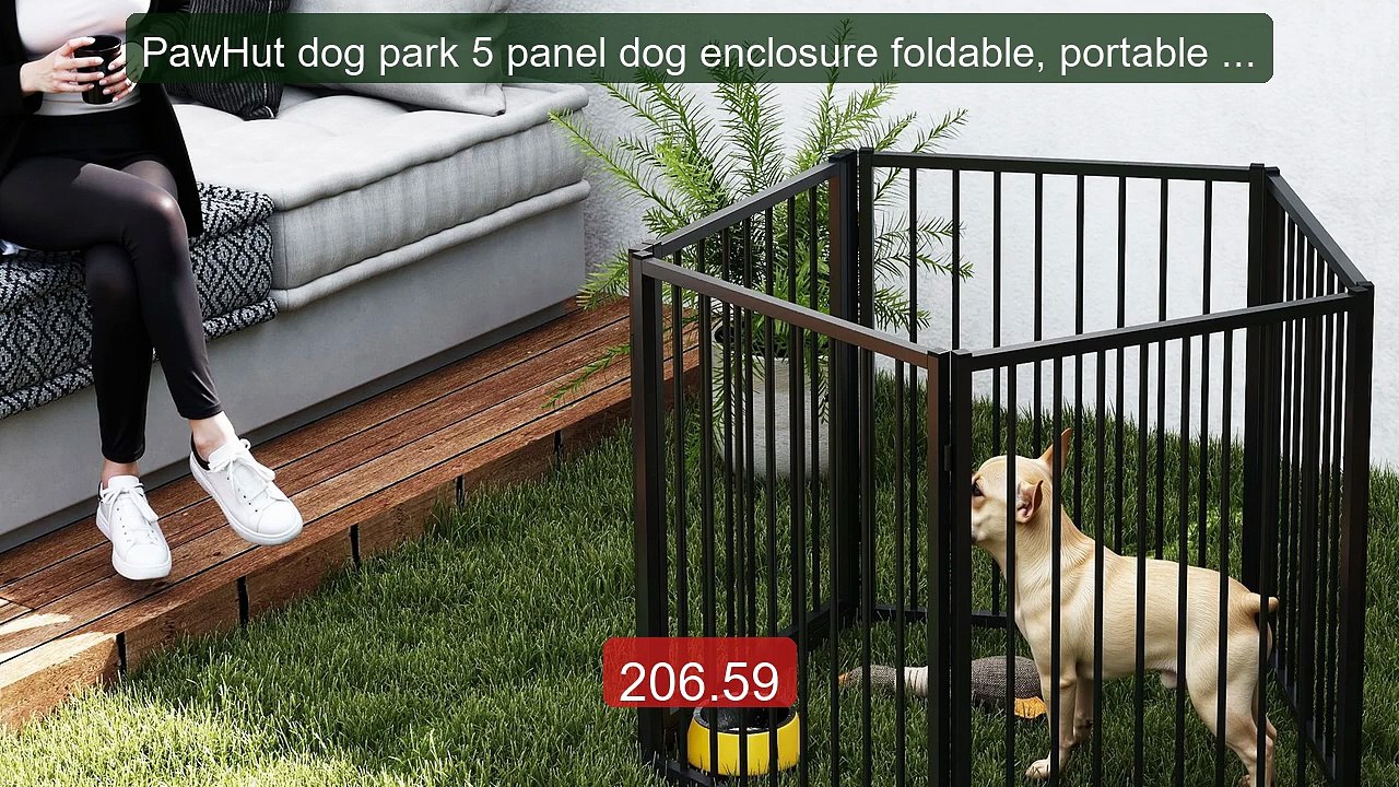 PawHut dog park 5 panel dog enclosure foldable, portable metal... -- Best Buy 2026 | Great Quality!