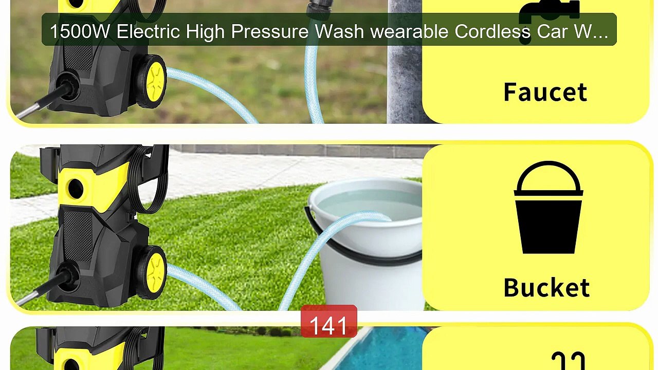 1500W Electric High Pressure Wash wearable Cordless Car Wash ... -- Amazing Value 2026 | Must Have!