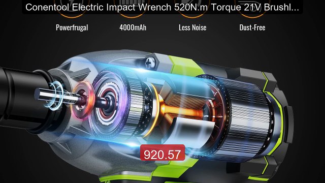 Conentool Electric Impact Wrench 520N.m Torque 21V Brushless Cordle... Top Rated 2026 | Buy Now!