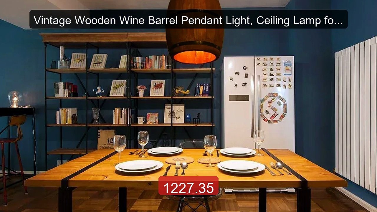 Vintage Wooden Wine Barrel Pendant Light, Ceiling Lamp for Bar, Re... -- Best Deal 2026 | Shop Now!