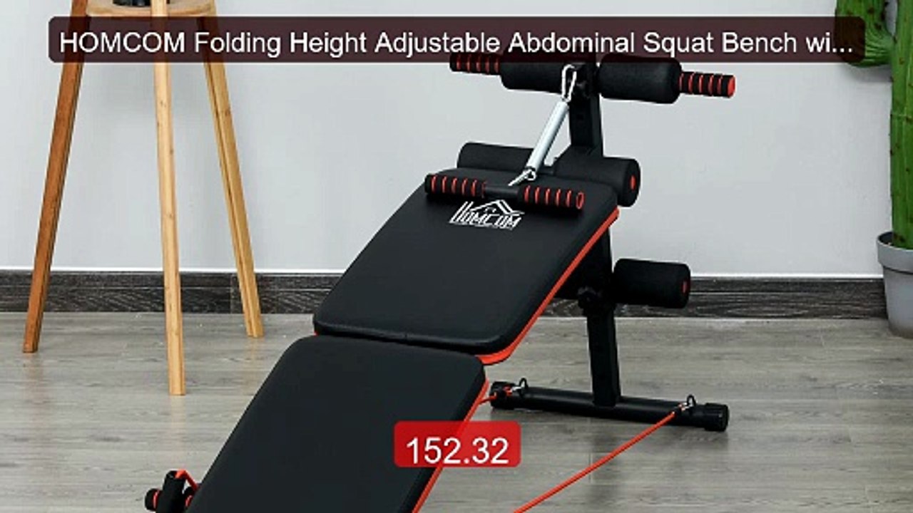 HOMCOM Folding Height Adjustable Abdominal Squa...