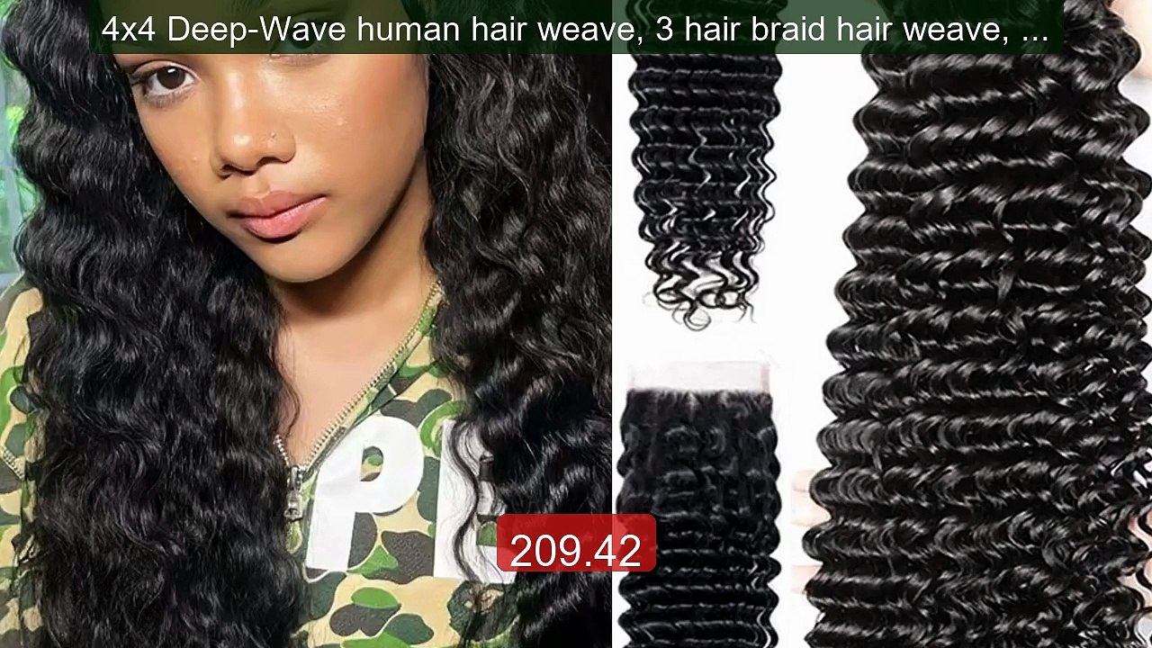 4x4 Deep-Wave human hair weave, 3 hair braid hair weave, hi... -- Top Pick 2026 | Unbeatable Price!