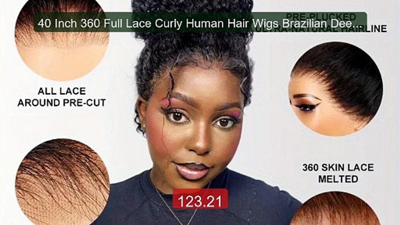 40 Inch 360 Full Lace Curly Human Hair Wigs Brazilian Deep Wav... -- Hot Deal 2026 | Limited Offer!