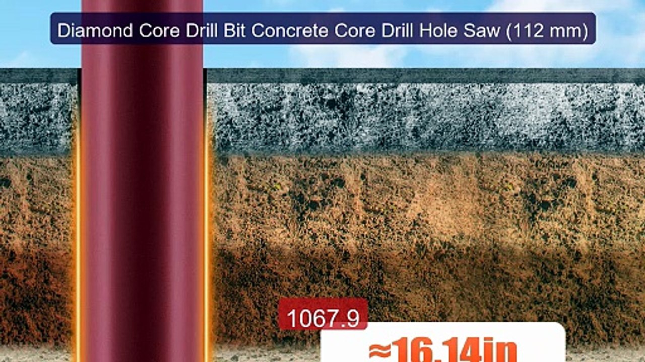 Diamond Core Drill Bit Concrete Core Drill Hole Saw (112 mm) -- Amazing Value 2026 | Must Have!