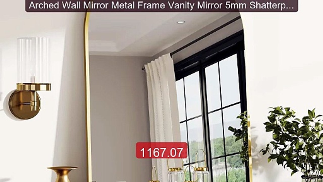 Arched Wall Mirror Metal Frame Vanity Mirror 5mm Shatterproof... -- Amazing Value 2026 | Must Have!